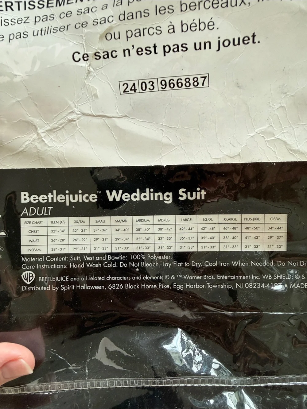 Men's Beetlejuice Wedding Suit - Costume Jacket, Pants & Bow tie